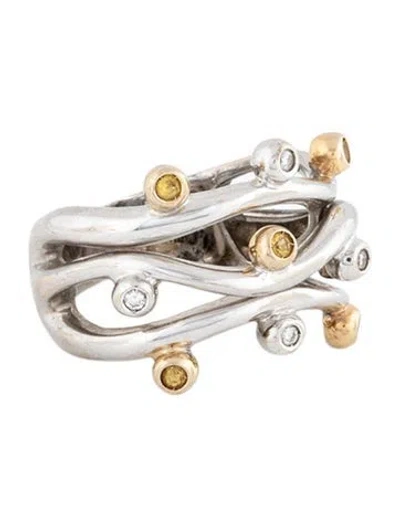 Pre-owned Chimento 18k Sapphire & Diamond Ring In Multicolor