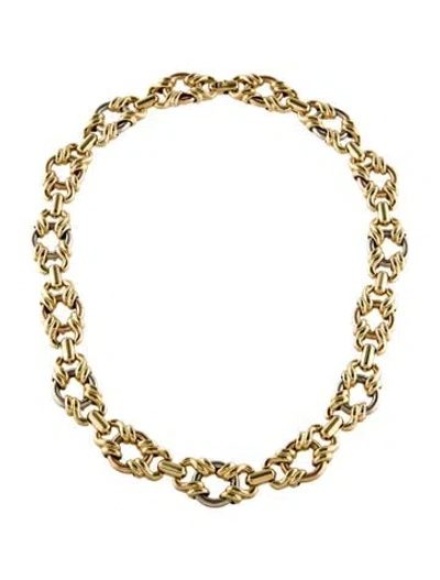 Pre-owned Chimento 18k Tricolor Interlocking Chain Neckclace, 17.5" In Multi