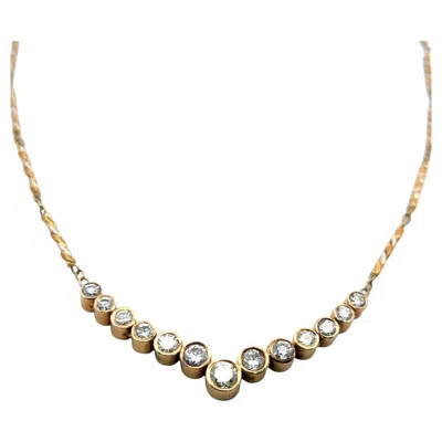 Pre-owned Chimento 18k Yellow Gold Link Necklace With 2.5 Carat Round G-vs Diamonds