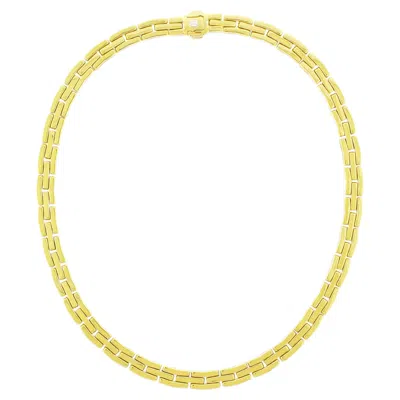 Pre-owned Chimento 18karat White And Yellow Gold Reversible Rectangular Link Necklace