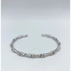 CHIMENTO CHIMENTO BAMBOO WHITE GOLD BRACELET WITH DIAMOND ACCENT