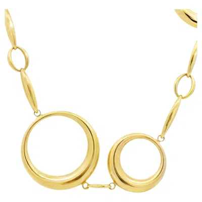 Pre-owned Chimento Two-tone 36 Inch Long Large Circle Link 18-karat Necklace In Stock In Multi