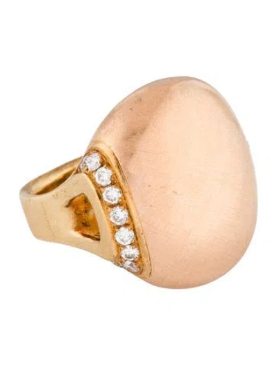 Pre-owned Chimento Vintage 18k Diamond Dome Cocktail Ring In Multi