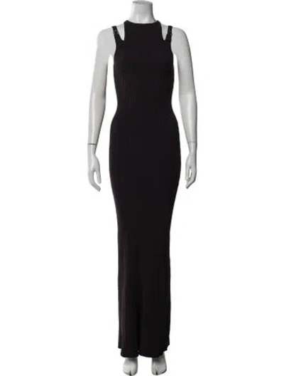 Pre-owned Chimi Crew Neck Long Dress In Purple