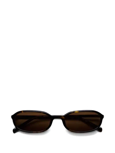 Chimi Edith Tortoiseshell-effect Oval-frame Sunglasses In Brown