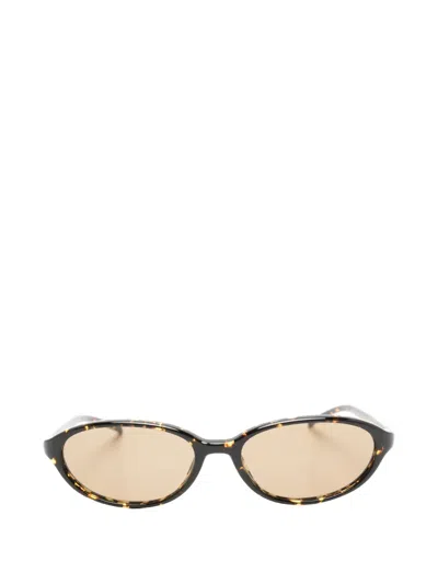 Chimi Ellipse Oval-frame Sunglasses In Brown