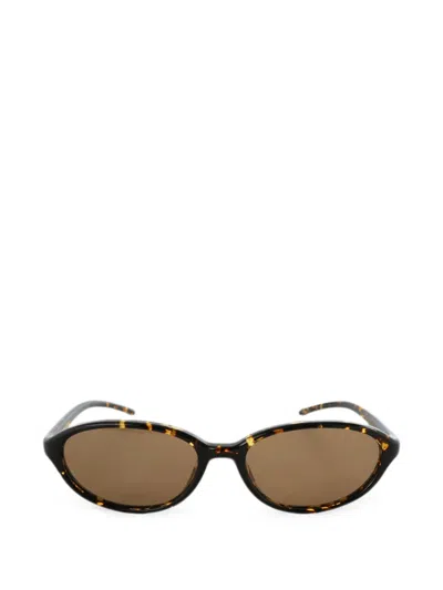 Chimi Ellipse Tortoiseshell-effect Oval-frame Sunglasses In Brown