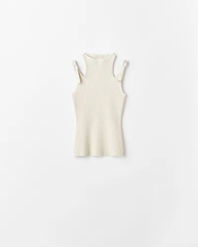 Chimi Knitted Tank Top In Beige