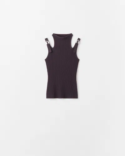 Chimi Knitted Tank Top In Brown