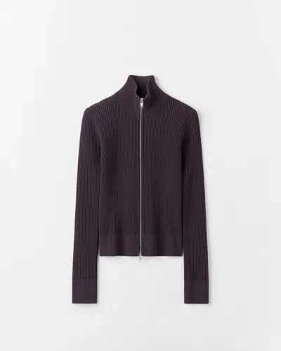 Chimi Knitted Zip Jumper In Purple