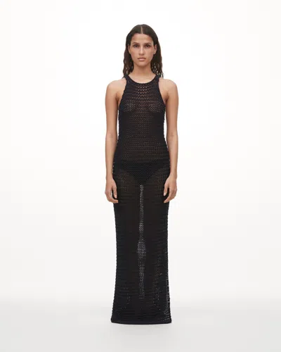 Chimi Macrame Maxi Dress In Black