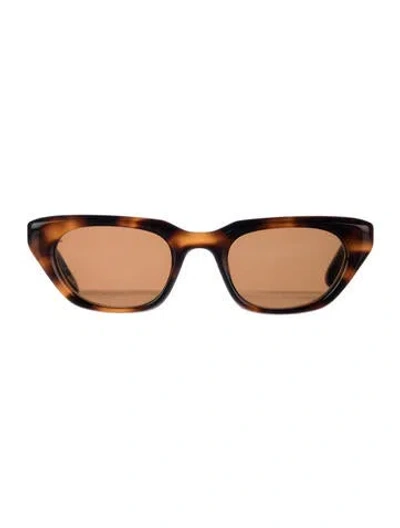Pre-owned Chimi Narrow Tinted Sunglasses In Brown