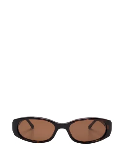 Chimi Note Oval-frame Sunglasses In Brown