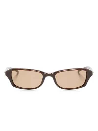 Chimi Rectangle-frame Sunglasses In Brown