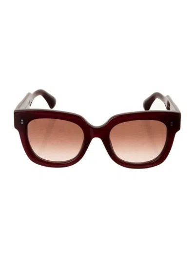 Pre-owned Chimi Square Gradient Sunglasses In Burgundy
