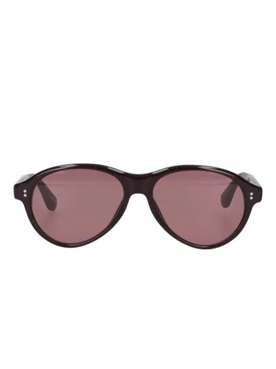 Chimi Tome Oval-frame Sunglasses In Brown