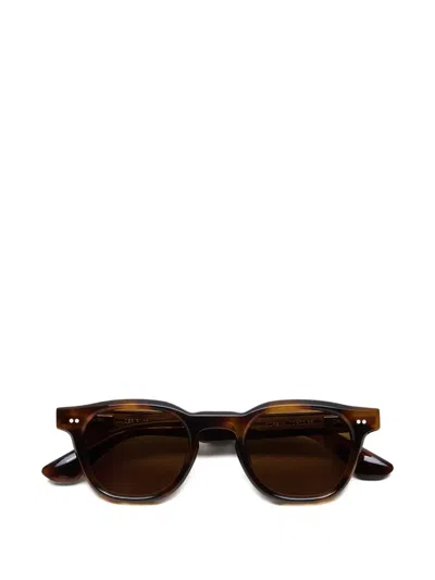 Chimi 玳瑁纹方框太阳眼镜 In Brown