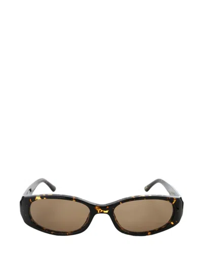 Chimi Tortoiseshell-effect Oval-frame Sunglasses In Braun