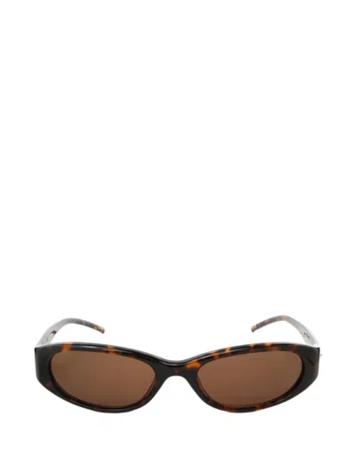 Chimi Tortoiseshell-effect Oval-frame Sunglasses In Brown