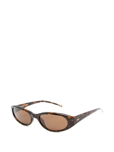 Chimi Tortoiseshell-effect Rectangle-frame Sunglasses In Brown