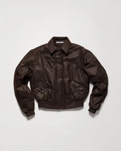 Chimi Waxed Bomber In Brown