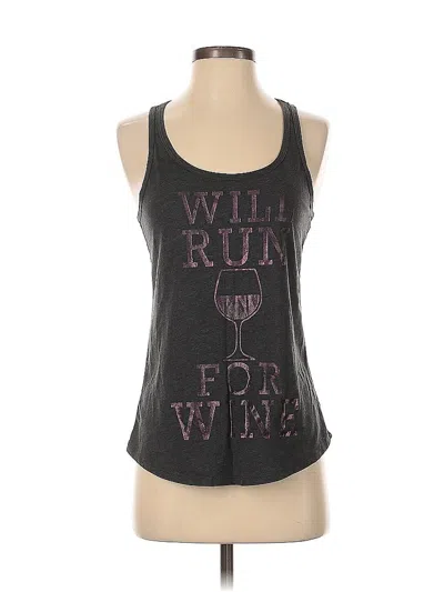 Pre-owned Chin-up Tank Top Gray Halter Neckline Tops