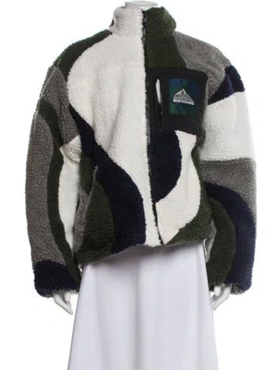 Pre-owned Chinatown Market X Absent Printed Faux Fur Jacket In Gray