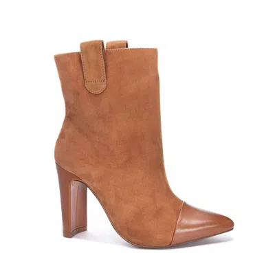Chinese Laundry 42 Gold Boots Tan Suede Pointed Toe Bootie Jzz1159 In Brown