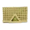CHINESE LAUNDRY AVALON WOVEN FOLD-OVER CLUTCH IN GREEN