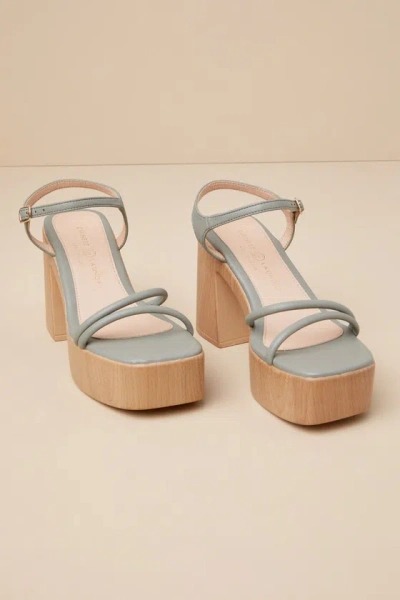 Chinese Laundry Avianna Olive Green Square Toe Platform High Heel Sandals