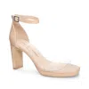 CHINESE LAUNDRY BALANCED TINIE PLATFORM SANDAL IN CLEAR