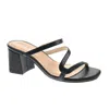 CHINESE LAUNDRY BLAINE BLOCK HEEL SANDAL IN BLACK SMOOTH