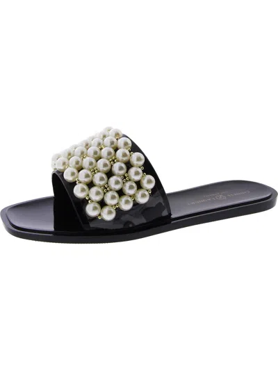 Chinese Laundry Bryer Womens Slip-on Embellished Jelly Sandals In Black