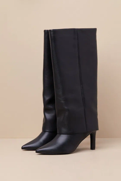Chinese Laundry Fave Black Fold-over Knee-high Boots