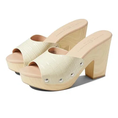 Chinese Laundry Forever Sandals Bone Peep Toe Platform Slide Zap789 In Gray