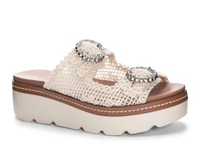 Chinese Laundry Gia Women's Crotchet Sandal In Cream In White