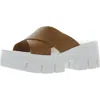 Chinese Laundry Lock Down Womens Leather Slip On Platform Sandals In White