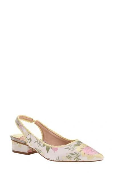 Chinese Laundry Mango Pointed Toe Slingback Flat In Sand Multi