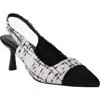 Chinese Laundry Mariella Slingback Pointed Cap Toe Pump In Black/white Multi