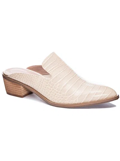 Chinese Laundry Marnie Womens Faux Leather Comfortable Mules In Beige
