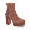 Chinese Laundry Norra Women's Rose Velvet Block Heel Platform Boots Jobb348 In Brown