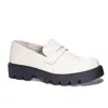 Chinese Laundry Playback Loafers Women's Us 7.5 Cream Leather Slip-on Khd598 In White
