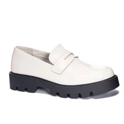 Chinese Laundry Playback Loafers Women's Us 7.5 Cream Leather Slip-on Khd598 In White