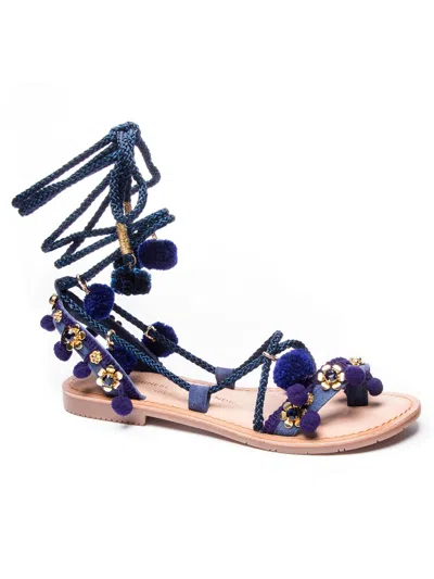 Chinese Laundry Portia Womens Suede Round Toe Strappy Sandals In Multi