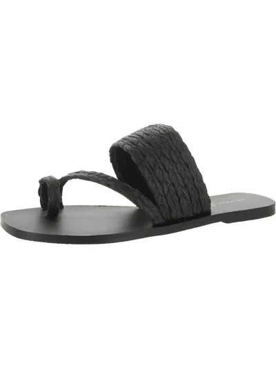 Chinese Laundry Rayva Womens Woven Toe Loop Flat Sandals In Black