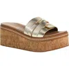 Chinese Laundry Serenna Platform Wedge Slide Sandal In Gold