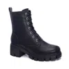 CHINESE LAUNDRY STOMP IT OUT COMBAT BOOTS IN BLACK