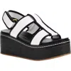 Chinese Laundry Swell Raffia Platform Wedge Sandal In White
