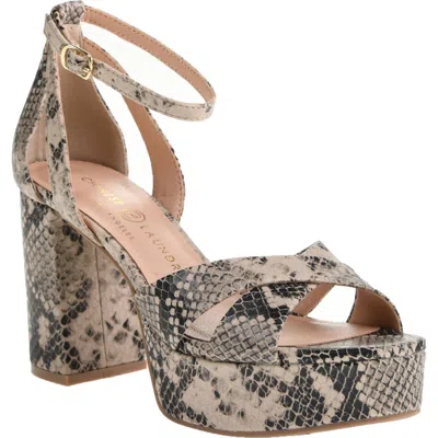 Chinese Laundry Tammy Ankle Strap Platform Sandal In Cream Multi