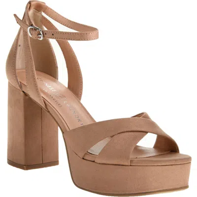 Chinese Laundry Tammy Ankle Strap Platform Sandal In Light Beige